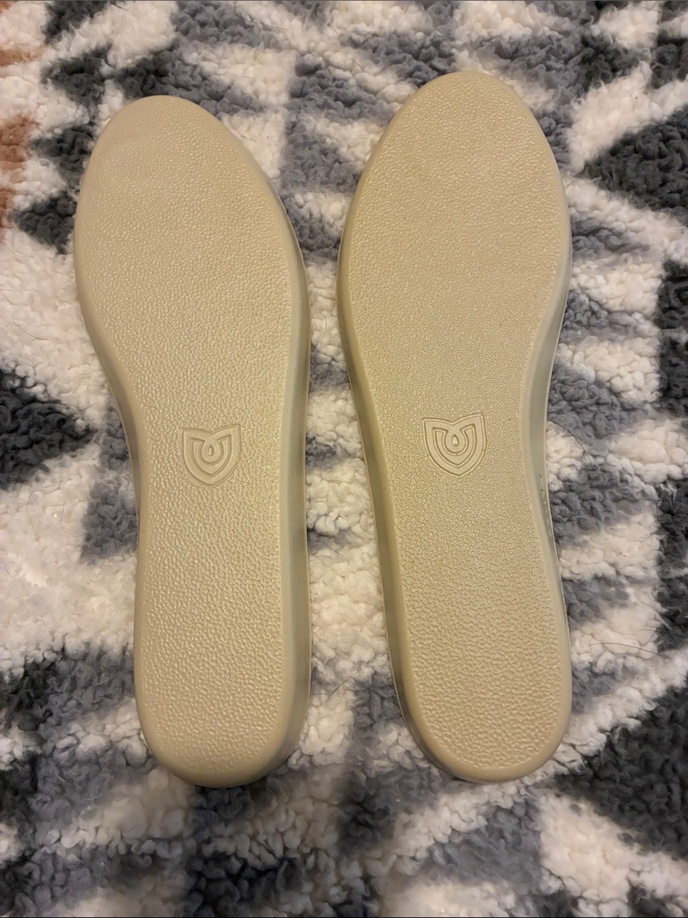 Rothy's Cream Knit Mary Jane Espadrille Flats with Gold Buckle - Picture 8 of 8